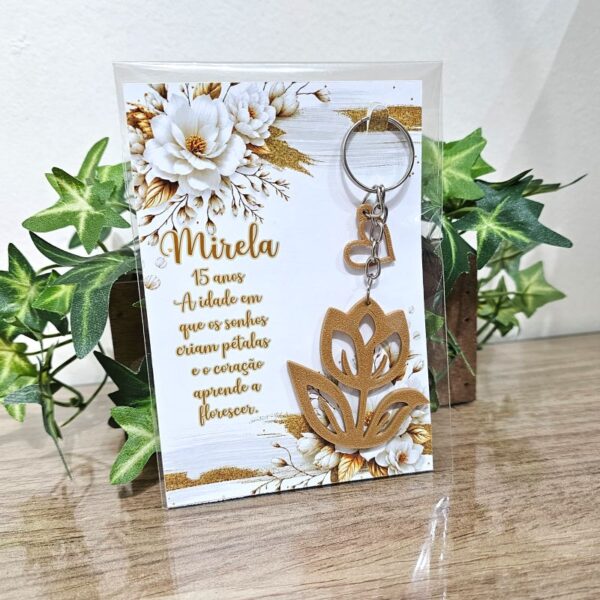 01 Kit Lembrancinha personalizada de 15 anos com chaveiro