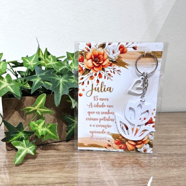 06 Kit Lembrancinha personalizada de 15 anos com chaveiro