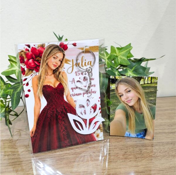 1 Kit Lembrancinha personalizada de 15 anos com foto e chaveiro