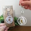 2 Kit Lembrancinha personalizada de chaveiro giratório com iniciais